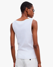 House of Dagmar Fitted Rib Tank Top White