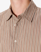 HOPE File Shirt Vintage Brown Stripe