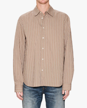 HOPE File Shirt Vintage Brown Stripe