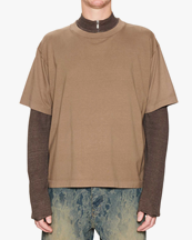Hope Boxy Tee Faded Light Brown Jersey