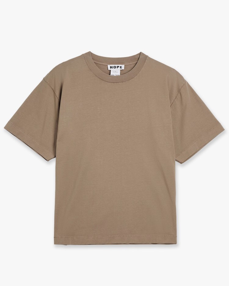 Hope Boxy Tee Faded Light Brown Jersey
