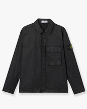 Stone Island 1200003 Buttoned Nylon Overshirt Black