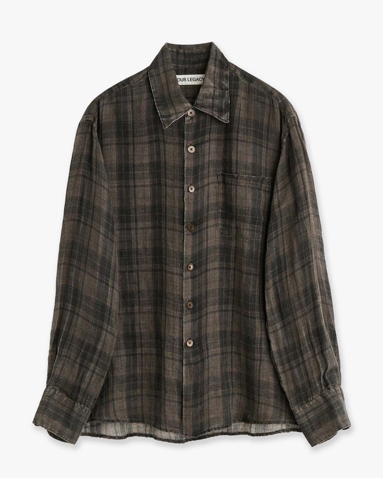 Our Legacy Above Shirt Penumbra Check Sheercoat Linen
