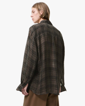 Our Legacy Above Shirt Penumbra Check Sheercoat Linen