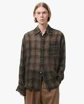 Our Legacy Above Shirt Penumbra Check Sheercoat Linen
