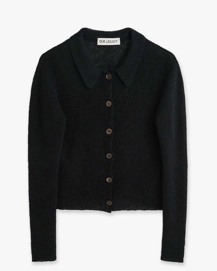 Our Legacy Mazzy Polo Black Fuzzy Alpaca