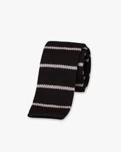 Square End Wool Tie Black/Grey