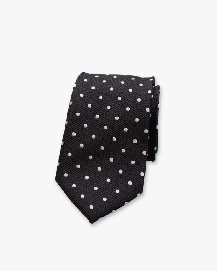 Dot Silk Tie Black