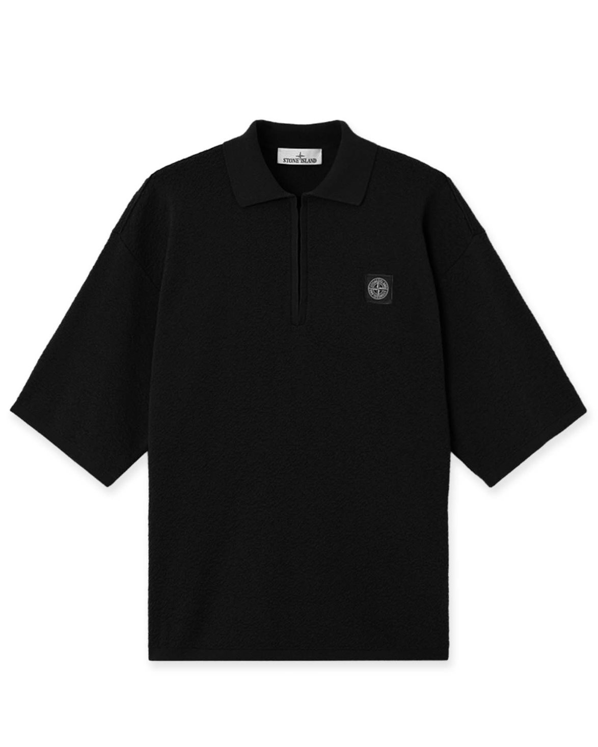 Stone Island 5100021 Knitted Cotton Polo Shirt Black - Vallgatan 12