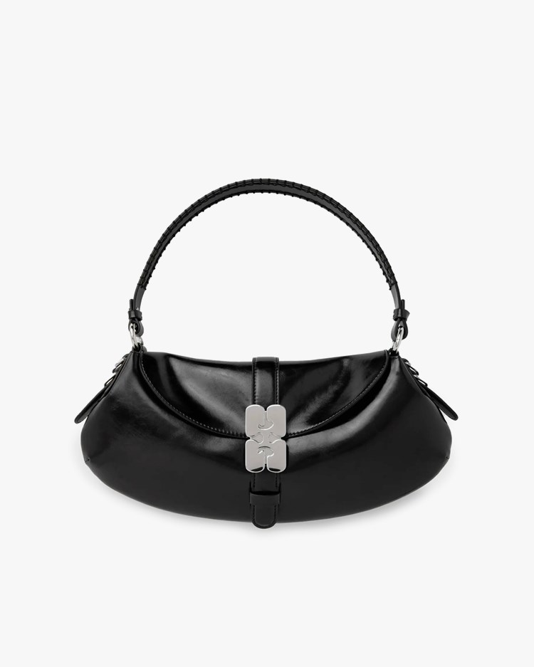 Ganni Kat Baguette Bag Black