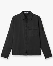 Stone Island 1200008 Brushed Cotton Zip Overshirt Charcoal