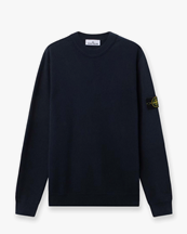 Stone Island 5100154 Ribbed Cotton Crewneck Sweater Navy Blue