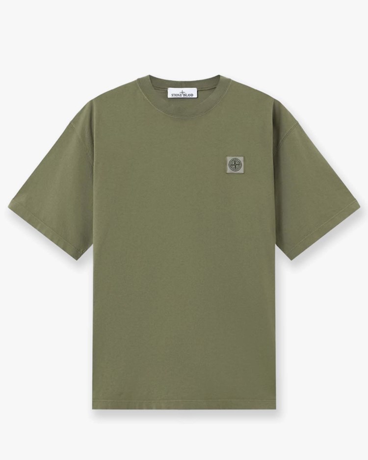 Stone Island 2100030 Garment Dyed Cotton T-Shirt Military Green