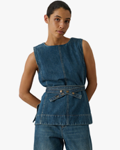 Soeur Chance Sleeveless Top Blue/Green