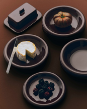 Hay Barro Butter Dish Burgundy