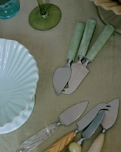 HK Living Cheese Knives Set Of 3 Sage