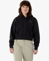 Arc'teryx Emblem Fleece Full Zip Crop Hoody W Black