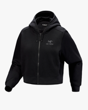 Arc'teryx Emblem Fleece Full Zip Crop Hoody W Black