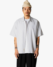 Woodbird Wang Tai Stripe Shirt White Stripe