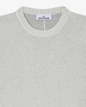 Stone Island 5100033 Cotton Bouclé Crewneck Sweater Melange Pearl Grey