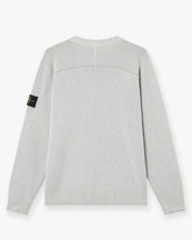 Stone Island 5100033 Cotton Bouclé Crewneck Sweater Melange Pearl Grey