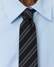 Mfpen Banquet Tie Dark Grey Retro Stripe