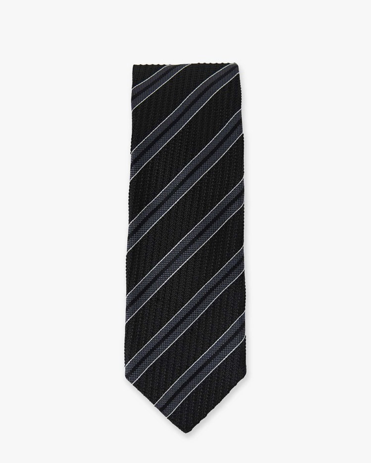 Mfpen Banquet Tie Dark Grey Retro Stripe