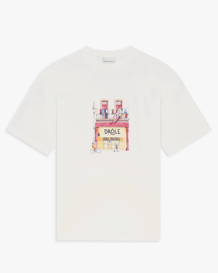 Drôle De Monsieur Drôle Café T-Shirt Off White
