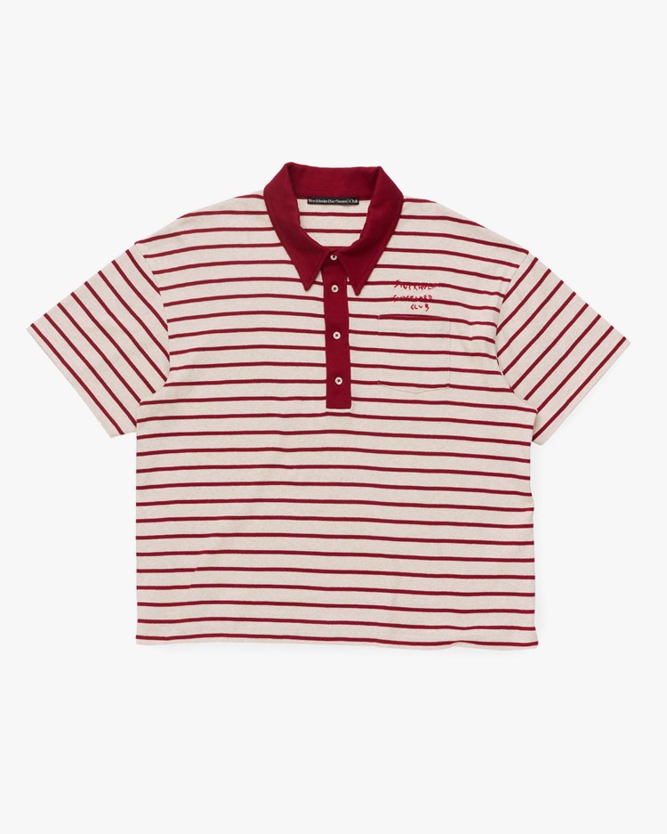 Stockholm Surfboard Club Pocket Polo Shirt Red Stripe