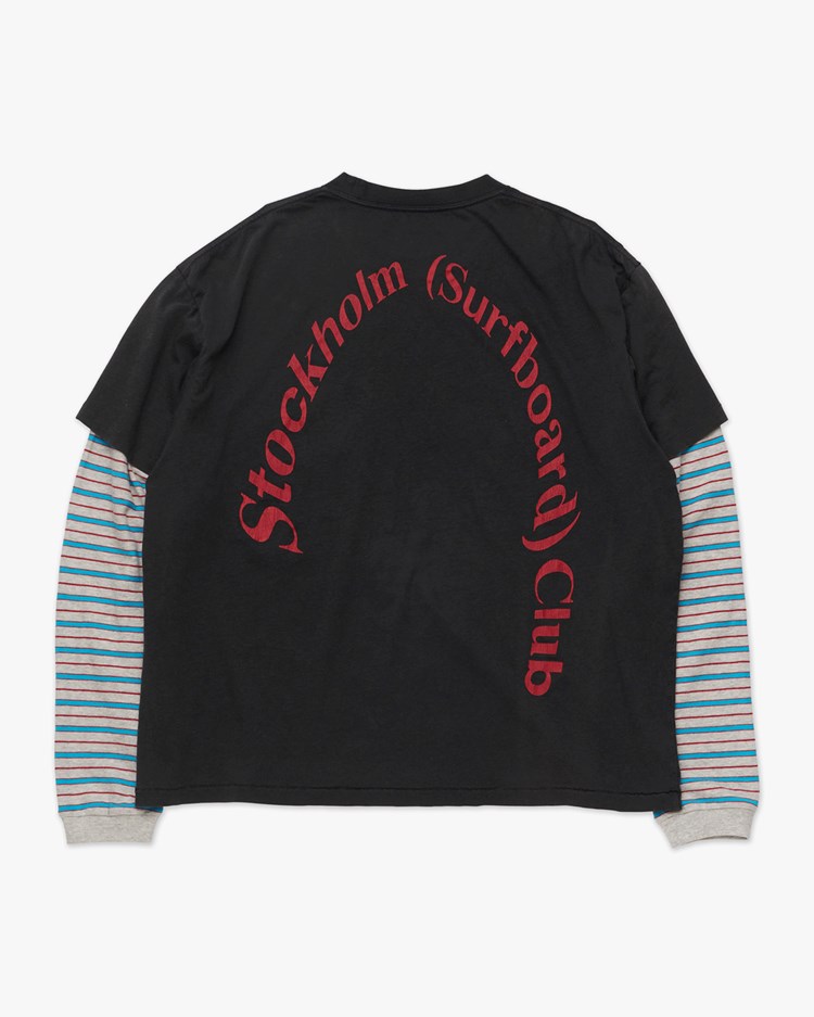 Stockholm Surfboard Club Layer Box Tee Longsleeve Black/Stripe