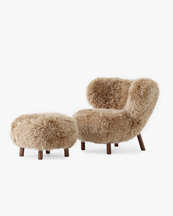&Tradition Little Petra V1 Incl. Pouf Atd1 Oiled Walnut/Sheepskin Honey