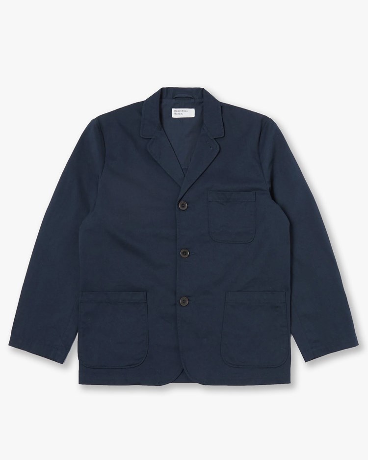 Universal Works Three Button Jacket Twill Navy