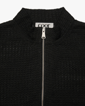 Coor Linen Knit Zip-Up Charcoal