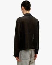 Coor Linen Knit Zip-Up Charcoal