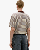 Coor Multi-Pin Stripe Polo Shirt Brown