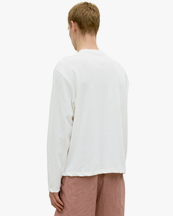 Coor One-Pocket Long Sleeve Henley T-Shirt White