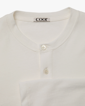 Coor One-Pocket Long Sleeve Henley T-Shirt White