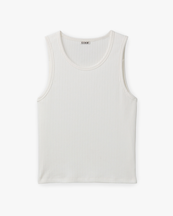 Coor Scoop-Neck Ribbed Singlet White