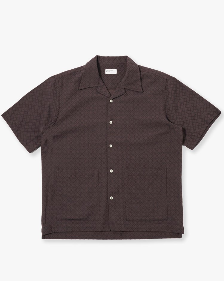 Universal Works Deck Short Sleeve Shirt Brown