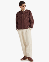 Universal Works Pleated Track Pant Cotton Linen Ecru