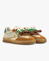 Moa Concept Club Sneakers W Patchwork Sand/Cognac Suede/Green Leather