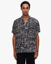 OAS Tar Lorenzo Viscose Shirt Black