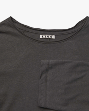 Coor Linen Blend Long Sleeve T-Shirt Charcoal Gray