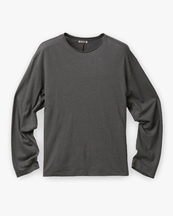 Coor Linen Blend Long Sleeve T-Shirt Charcoal Gray