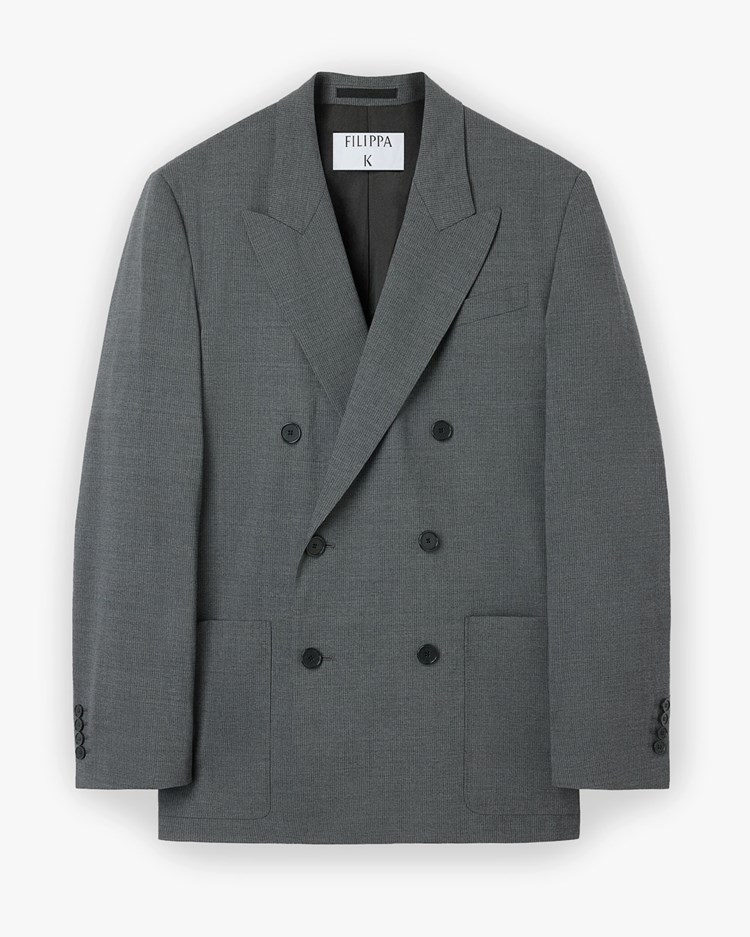 Filippa K Michael Pinstripe Blazer Mid Grey