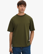 Filippa K Heavy Crewneck Tee Midnight Green