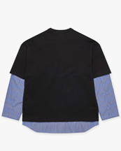 Comme des Garçons Homme Layered Shirt With T-Shirt Black/Sax/White/Navy