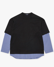 Comme des Garçons Homme Layered Shirt With T-Shirt Black/Sax/White/Navy