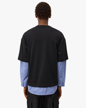 Comme des Garçons Homme Layered Shirt With T-Shirt Black/Sax/White/Navy