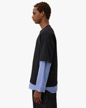Comme des Garçons Homme Layered Shirt With T-Shirt Black/Sax/White/Navy